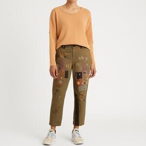 Free People We The Free Oversized Slouchy Long Sleeve Thermal Top Orange XS